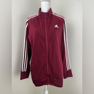 💥NWT💥 Adidas Women’s 3 stripe Burgundy Track Jacket Sz. 2X